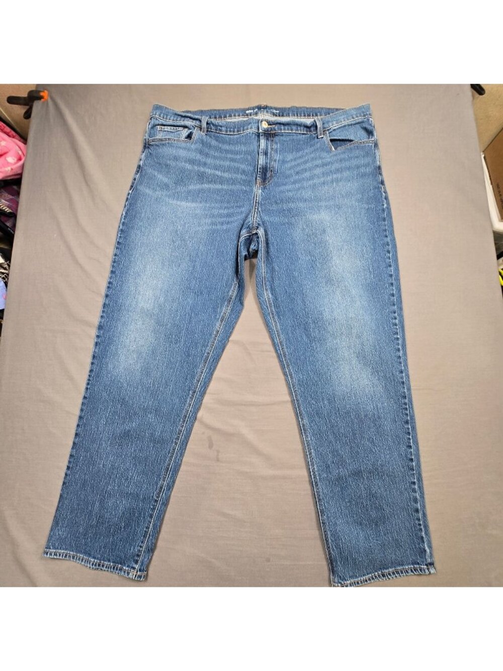 Old Navy Size 22 Long Mid-Rise Wow Boyfriend Jeans Blue Stretch Denim